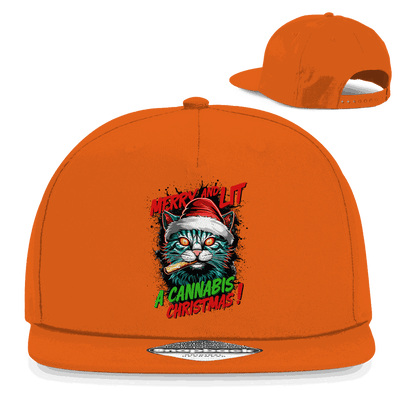 Snapback Rapper Cap - Merry Christmas Cat | Division420®