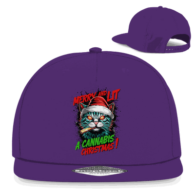 Snapback Rapper Cap - Merry Christmas Cat | Division420®