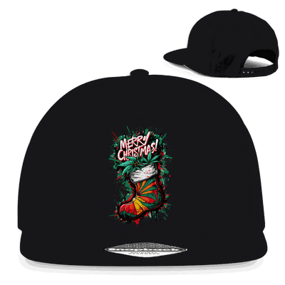 Division420 Snapback Rapper Cap Merry Christmas aus Baumwoll-Twill mit flachem Schirm und Snapback-Verschluss