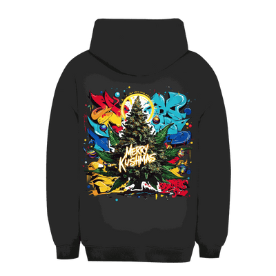 Unisex Oversize Hoodie von Division420 mit Merry Kushmas Design und nachhaltiger Baumwolle