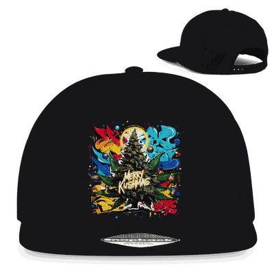Division420 Snapback Rapper Cap Merry Kushmas aus Baumwoll-Twill mit 5-Panel Design und flachem Schirm
