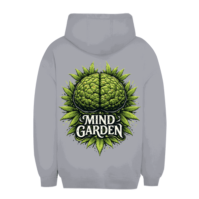 Unisex Oversize Hoodie mit Mind Garden Art Print von Division420, nachhaltiger Baumwollmix, urbaner Streetstyle, lockerer Sitz, Kapuze mit Kordelzug, Kängurutasche und breiten Bündchen