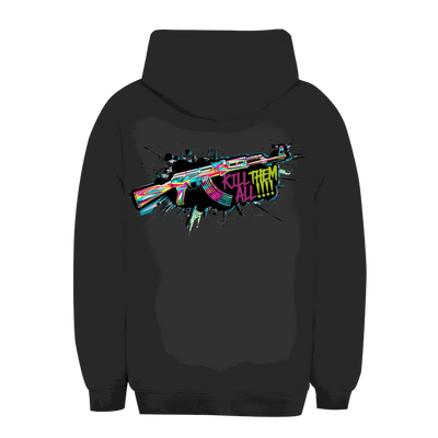 Unisex Oversize Hoodie in urbanem Stil mit Kill Them All Print und nachhaltiger Baumwollmischung