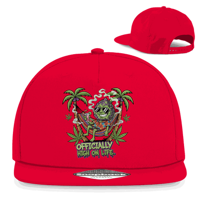Division420 Snapback Cap aus Baumwoll-Twill mit flachem Schirm und Retro-Snapback-Verschluss, urbaner Rapper Style