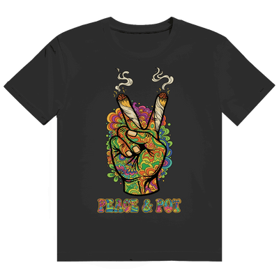 Schwarzes Heavy Cotton T-Shirt aus 100 % US-Baumwolle mit klassischem Rippkragen und nachhaltiger Herstellung von Division420®