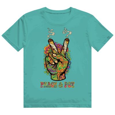 Heavy Cotton T-Shirt - Peace and Pot | Division420®