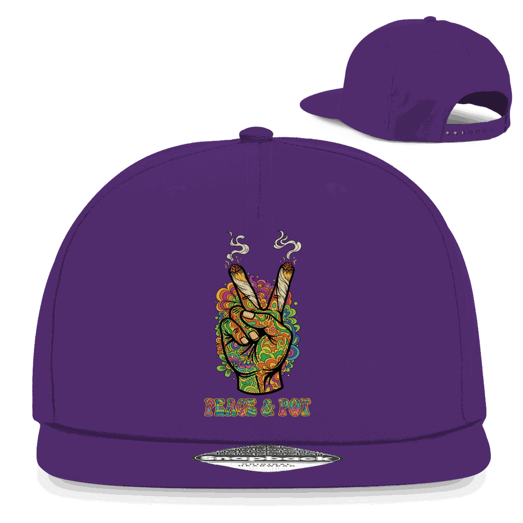 Snapback Rapper Cap - Peace and Pot | Division420®