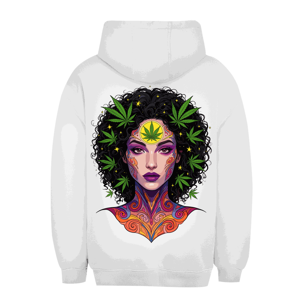 Unisex Oversize Hoodie Psy Girl von Division420 mit Kapuze und Kängurutasche in urbanem Stil