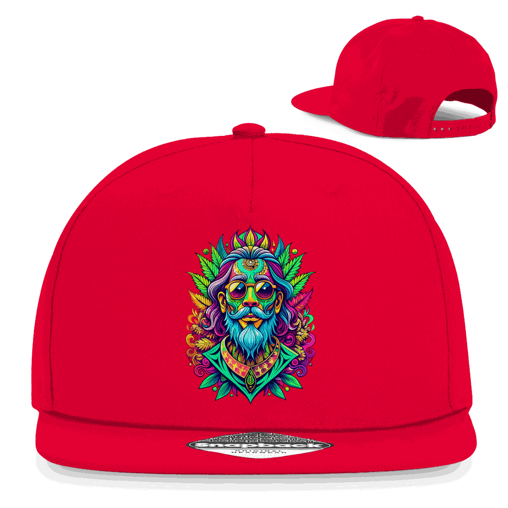 Division420 Snapback Cap Psy Mind aus Baumwoll-Twill mit flachem Schirm und Retro Snapback-Verschluss