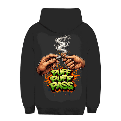 Unisex Oversize Hoodie Puff Puff Pass von Division420 mit Kapuze und Kängurutasche