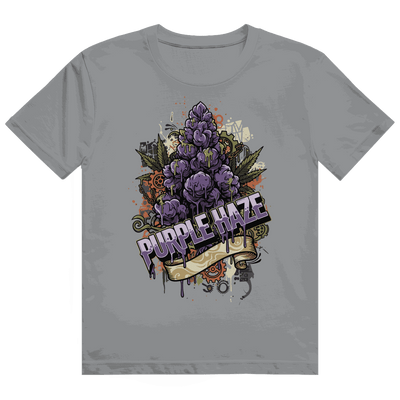 Heavy Cotton T-Shirt Purple Haze Art Print in lila mit modernem Tubular Fit von Division420