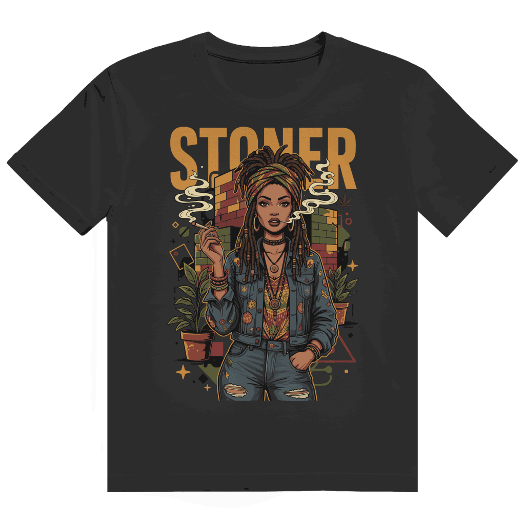 Heavy Cotton T-Shirt - Rastafari Stoner Girl | Division420®