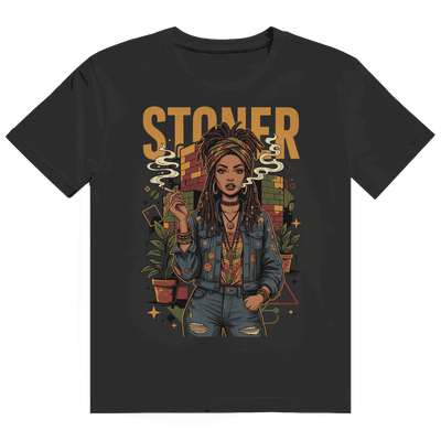 Heavy Cotton T-Shirt - Rastafari Stoner Girl | Division420®