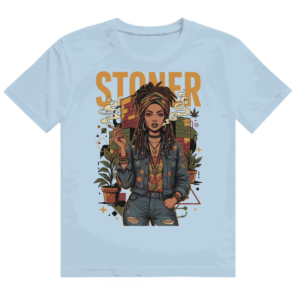 Heavy Cotton T-Shirt - Rastafari Stoner Girl | Division420®