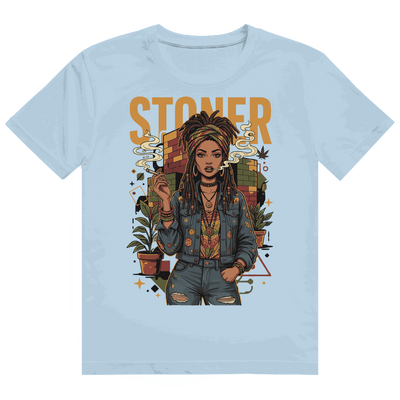 Heavy Cotton T-Shirt - Rastafari Stoner Girl | Division420®