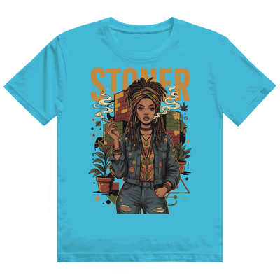 Heavy Cotton T-Shirt - Rastafari Stoner Girl | Division420®