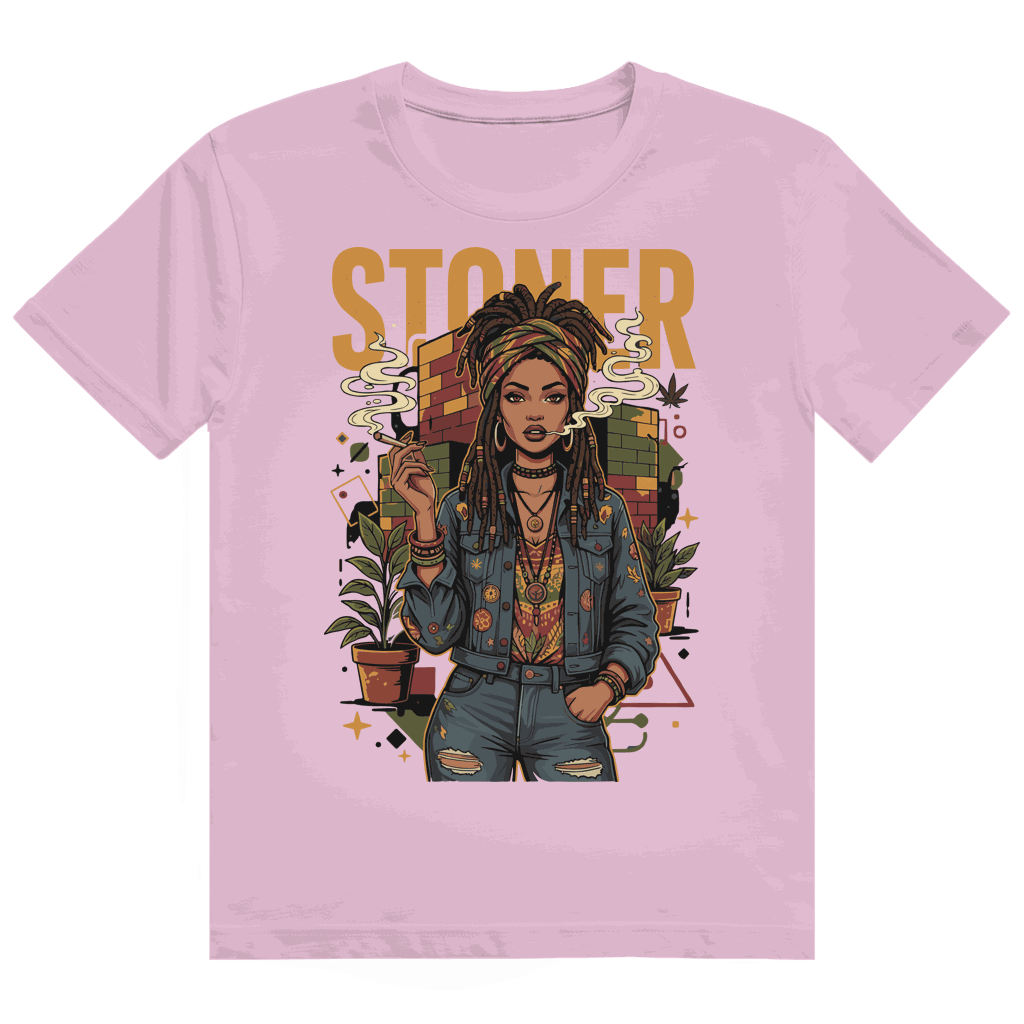Heavy Cotton T-Shirt - Rastafari Stoner Girl | Division420®