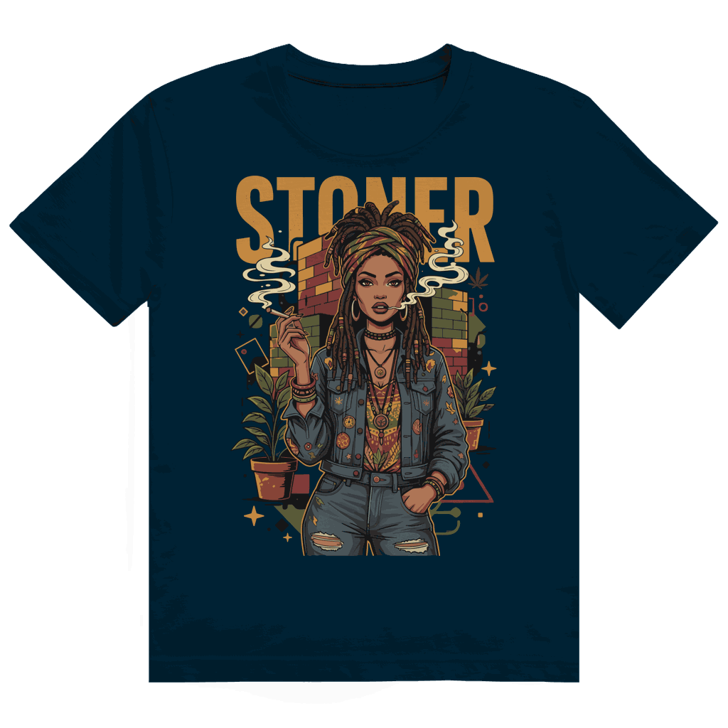 Heavy Cotton T-Shirt - Rastafari Stoner Girl | Division420®