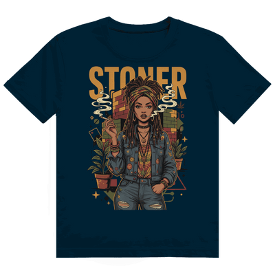Heavy Cotton T-Shirt - Rastafari Stoner Girl | Division420®