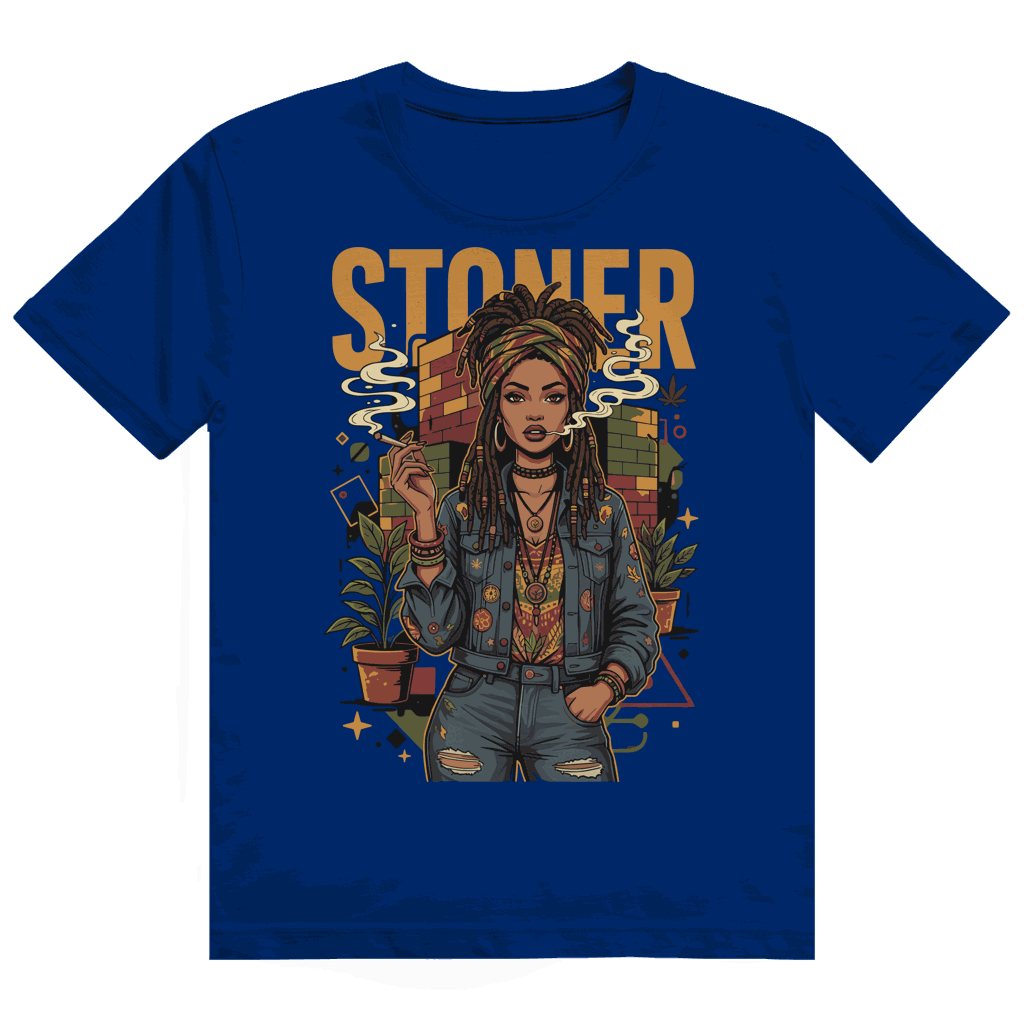 Heavy Cotton T-Shirt - Rastafari Stoner Girl | Division420®