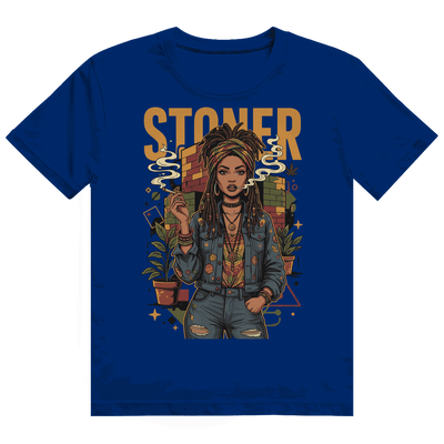 Heavy Cotton T-Shirt - Rastafari Stoner Girl | Division420®