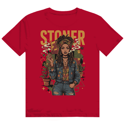 Heavy Cotton T-Shirt - Rastafari Stoner Girl | Division420®