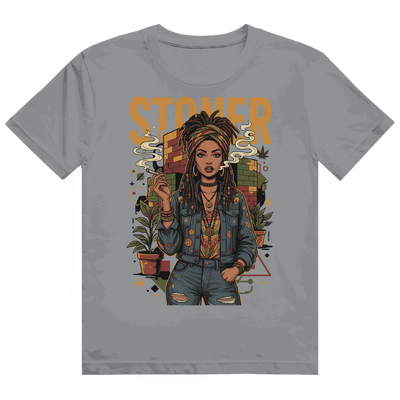 Heavy Cotton T-Shirt - Rastafari Stoner Girl | Division420®