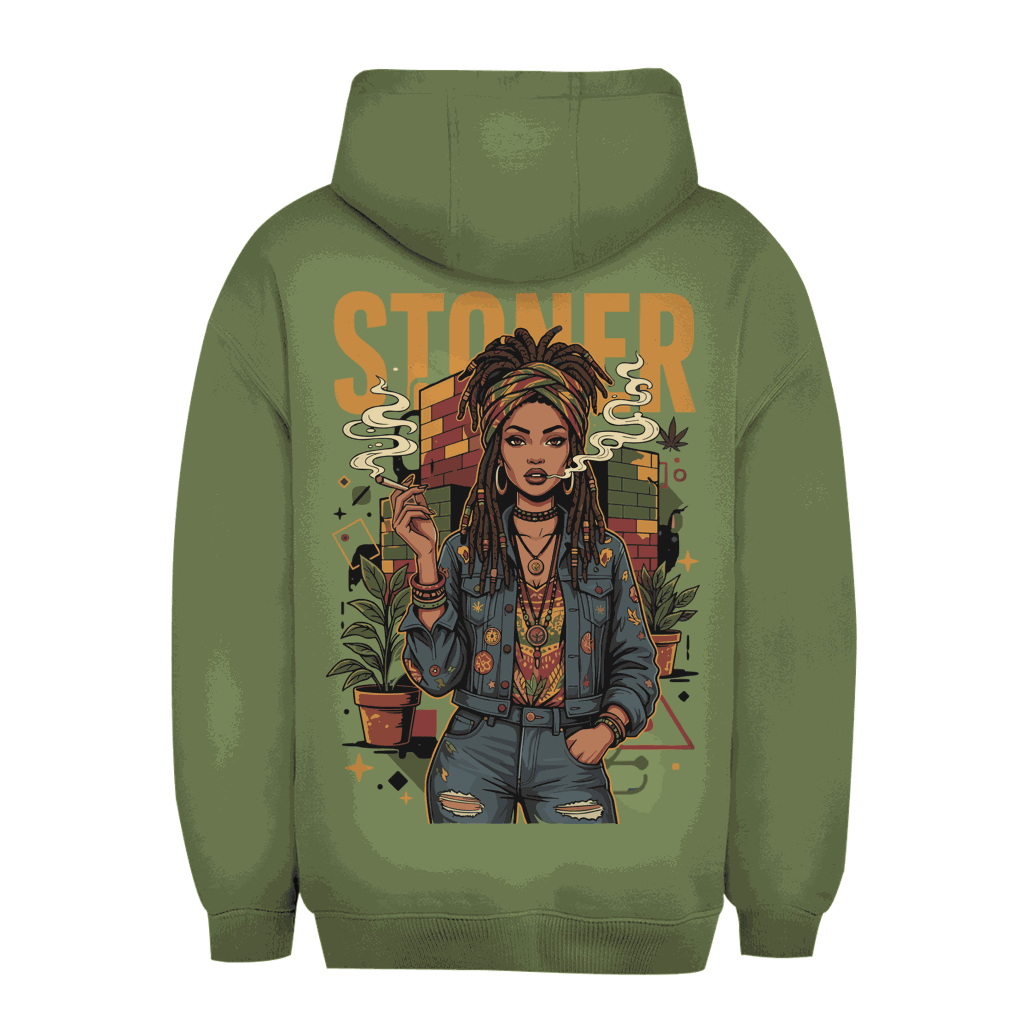 Unisex Oversize Hoodie - Rastafari Stoner Girl | Division420®