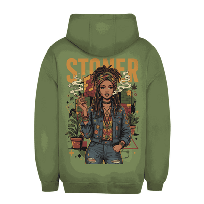 Unisex Oversize Hoodie - Rastafari Stoner Girl | Division420®