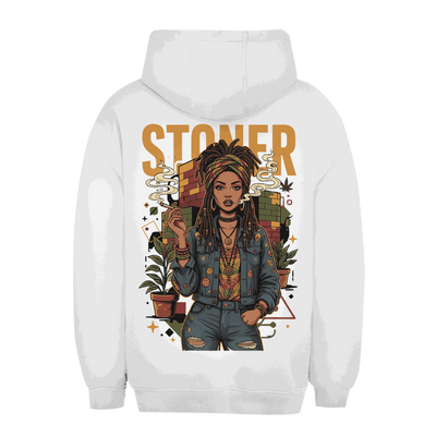 Unisex Oversize Hoodie mit Rastafari Stoner Girl Motiv in urbanem Stil
