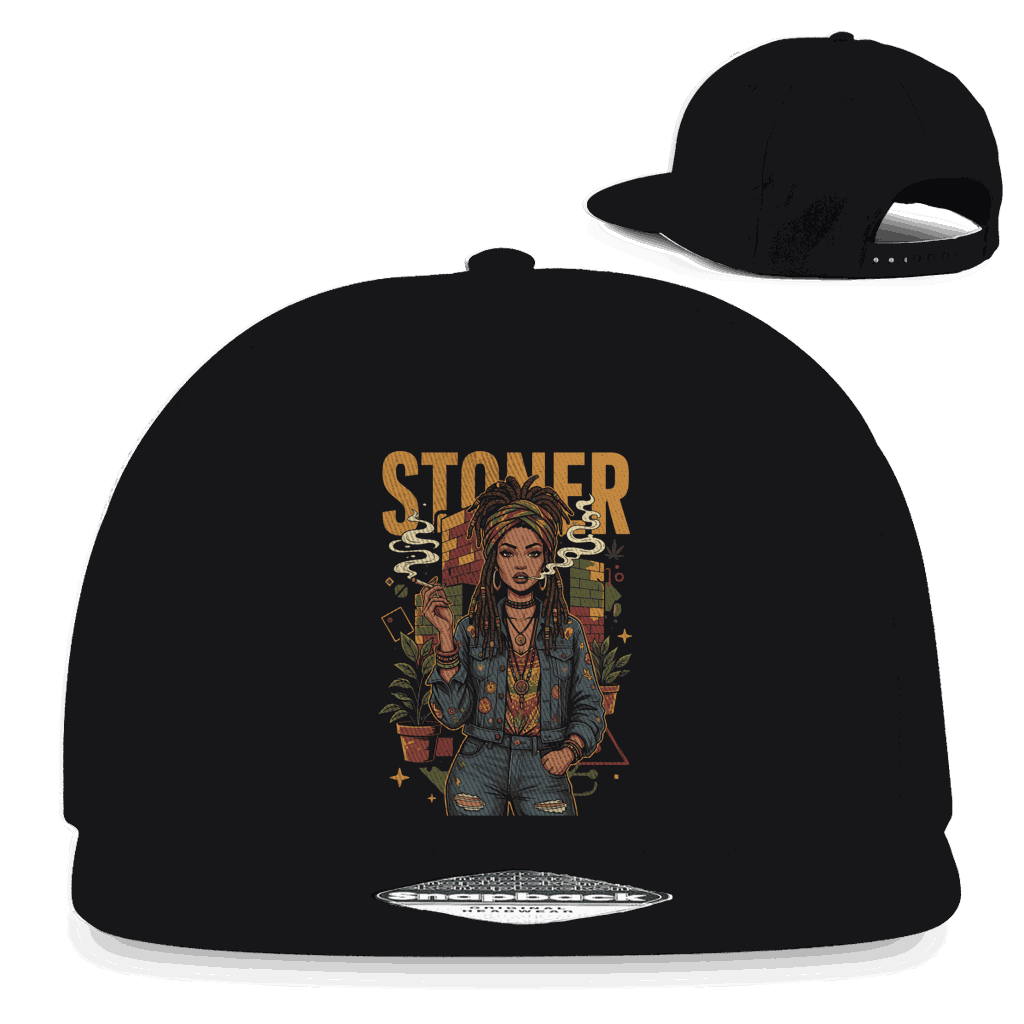 Snapback Rapper Cap - Rastafari Stoner Girl | Division420®