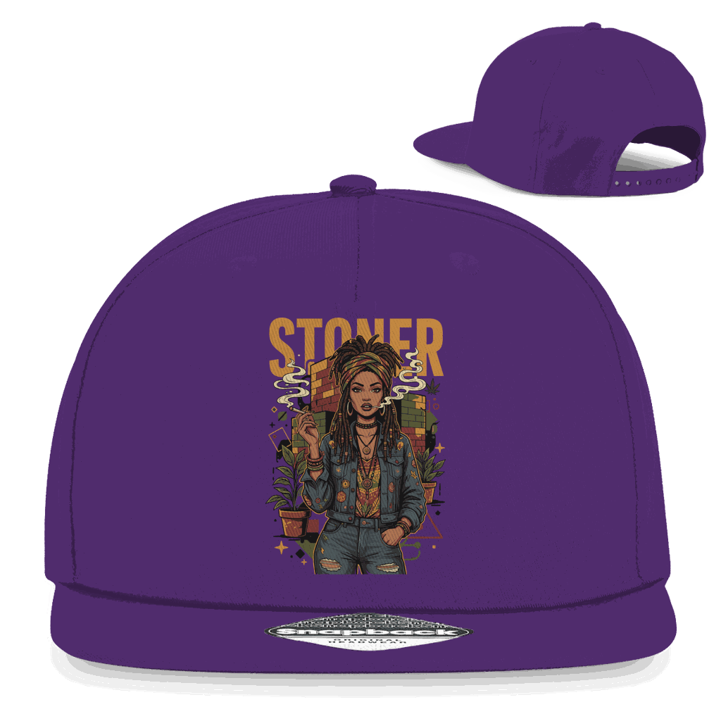 Snapback Rapper Cap - Rastafari Stoner Girl | Division420®