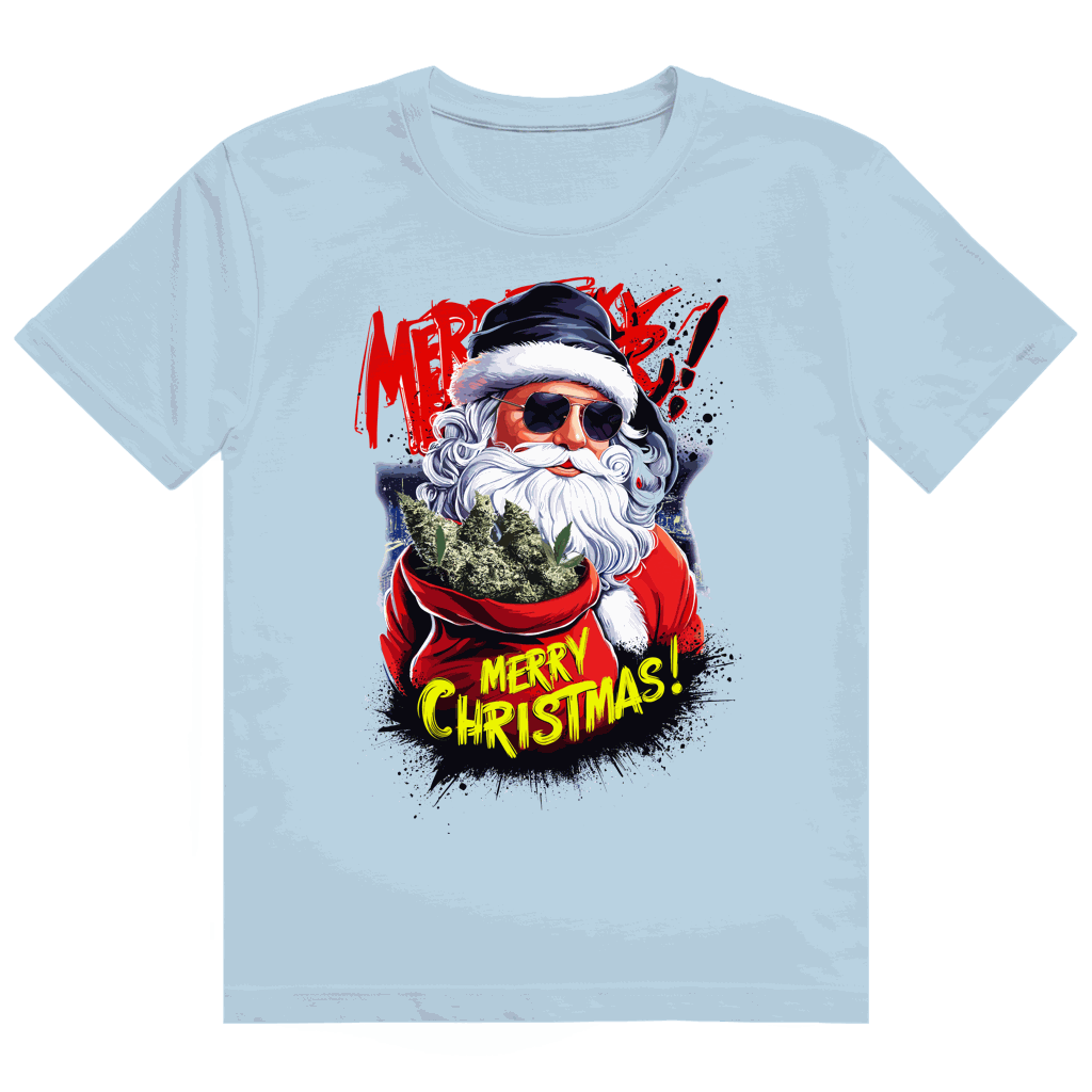 Division420 Heavy Cotton T-Shirt mit Santa Claus Weed Motiv in hochwertiger Baumwolle und modernem Streetstyle