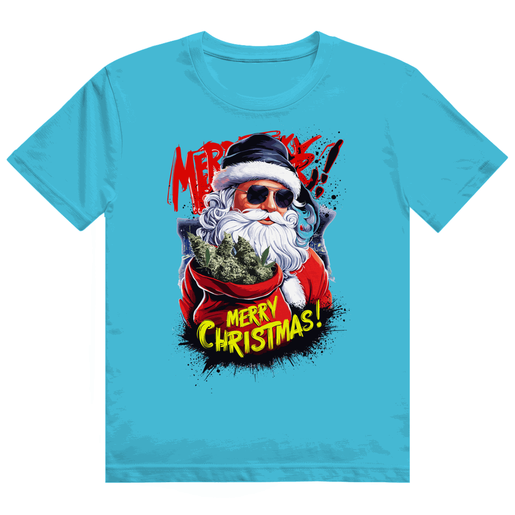 Division420 Heavy Cotton T-Shirt mit Santa Claus Weed Motiv und komfortablem Tubular Fit