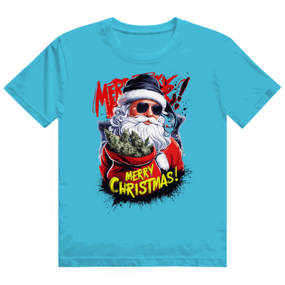 Division420 Heavy Cotton T-Shirt mit Santa Claus Weed Motiv und komfortablem Tubular Fit