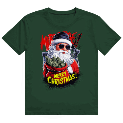 Division420 Heavy Cotton T-Shirt mit Santa Claus Weed Motiv und nachhaltiger Baumwolle