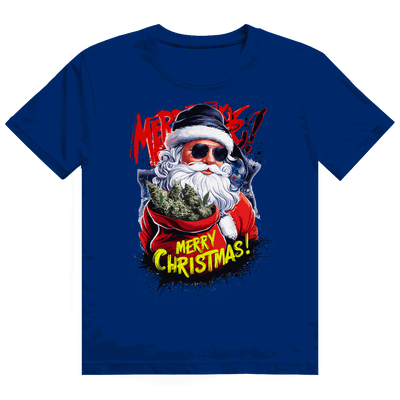 Division420 Heavy Cotton T-Shirt mit Santa Claus Weed Motiv aus 100% Baumwolle im lockeren Tubular Fit