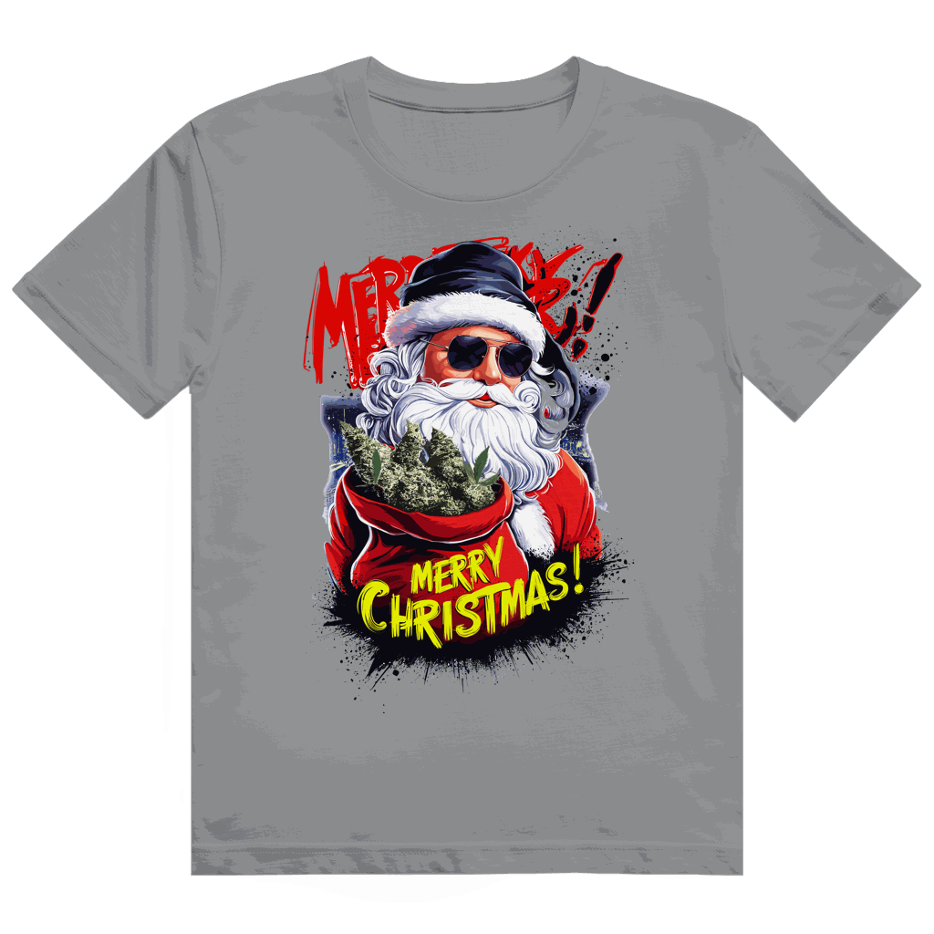 Heavy Cotton T-Shirt von Division420 mit Santa Claus Weed Motiv und nachhaltiger Baumwolle