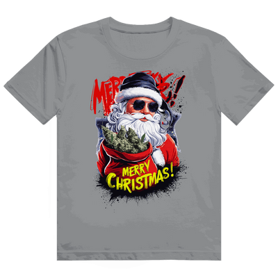Heavy Cotton T-Shirt von Division420 mit Santa Claus Weed Motiv und nachhaltiger Baumwolle
