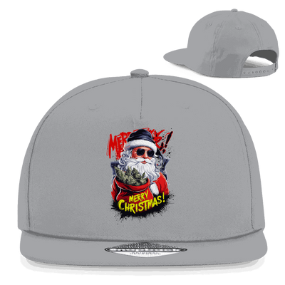 Division420 Snapback Cap Santa Claus Weed aus Baumwoll-Twill mit flachem Schirm und Retro Snapbackverschluss