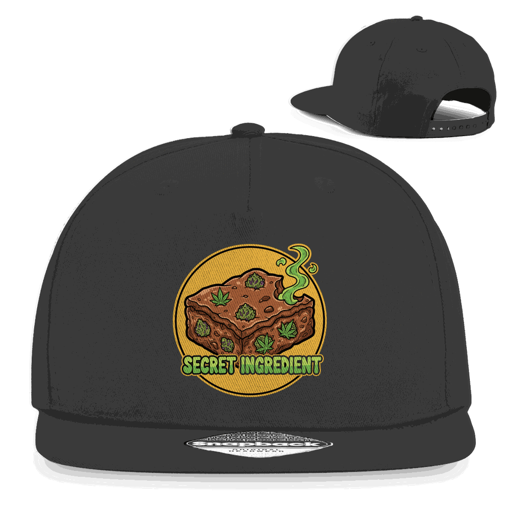Schwarze Snapback Cap mit flachem Schirm und Division420 Logo, 5-Panel Design aus Baumwolle