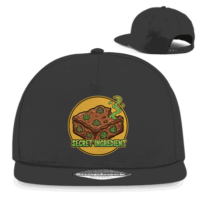 Schwarze Snapback Cap mit flachem Schirm und Division420 Logo, 5-Panel Design aus Baumwolle