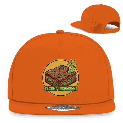 Division420 Snapback Cap Secret Ingredient in Schwarz mit flachem Schirm und Retro Snapback-Verschluss