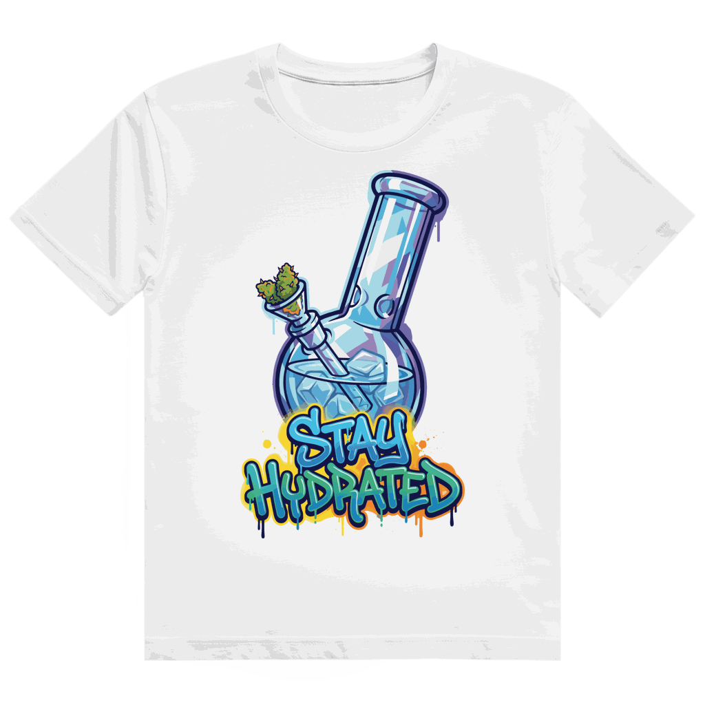 Division420 Heavy Cotton T-Shirt Stay Hydratetd in Weiß mit modernem Tubular Fit und nachhaltiger Baumwolle