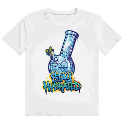 Division420 Heavy Cotton T-Shirt Stay Hydratetd in Weiß mit modernem Tubular Fit und nachhaltiger Baumwolle