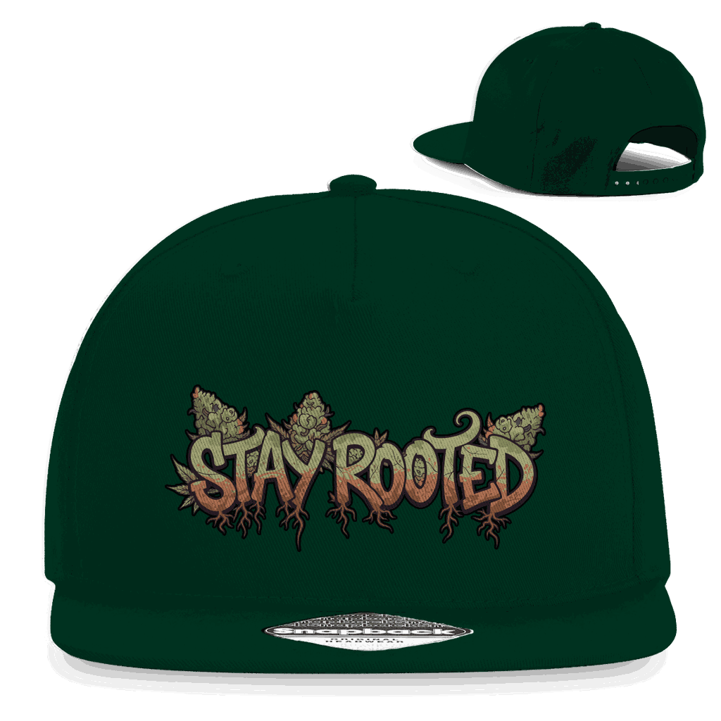 Division420 Snapback Cap Stay Rooted aus Baumwoll-Twill mit flachem Schirm und Retro-Snapbackverschluss