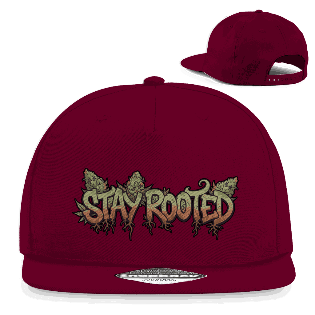 Division420 Snapback Cap Stay Rooted aus Baumwoll-Twill mit flachem Schirm und Retro-Snapbackverschluss