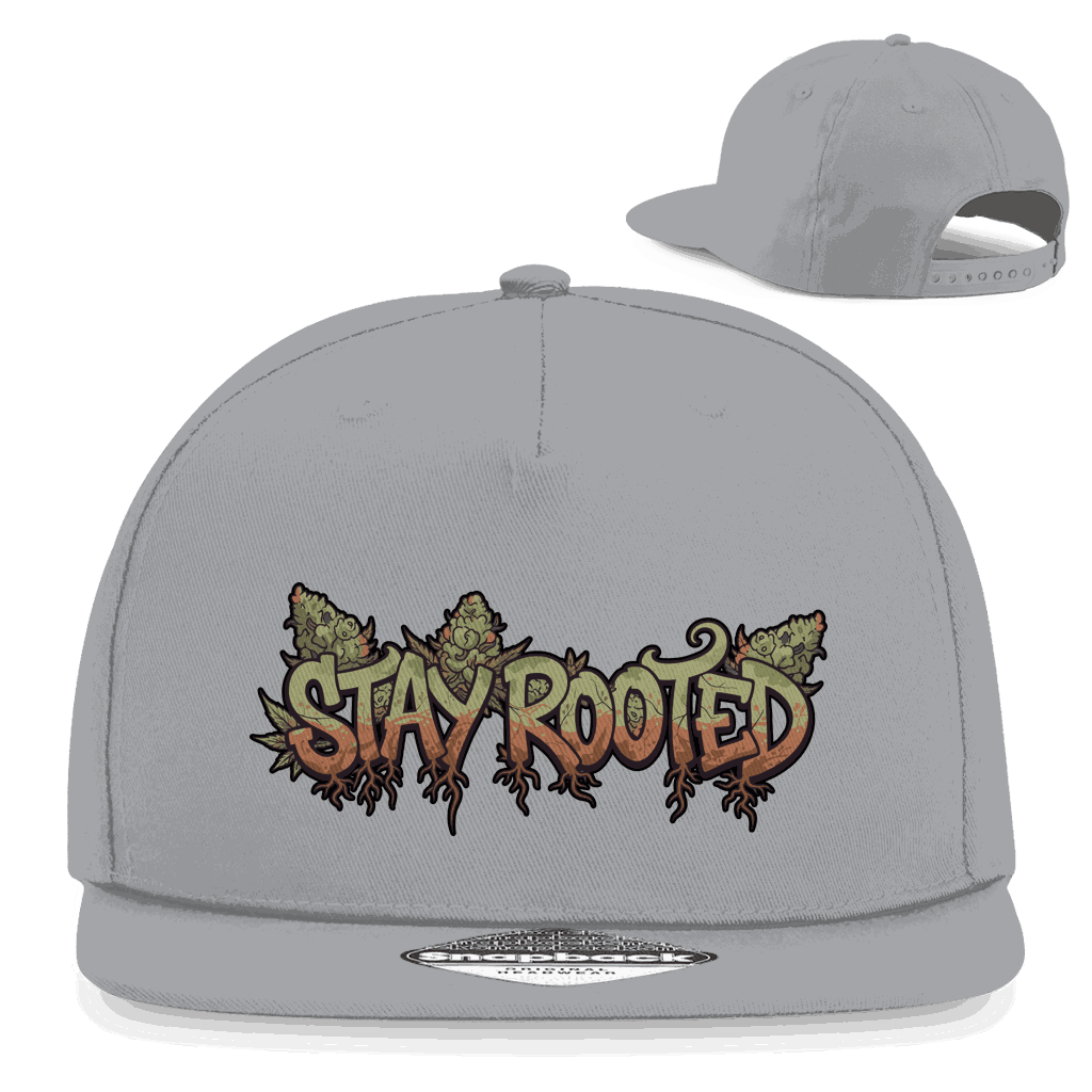 Division420 Snapback Cap Stay Rooted 5-Panel Baumwoll-Twill urbane Rapper Cap mit flachem Schirm und authentischem Aufkleber