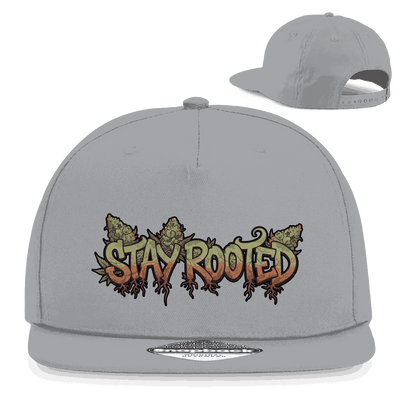 Division420 Snapback Cap Stay Rooted 5-Panel Baumwoll-Twill urbane Rapper Cap mit flachem Schirm und authentischem Aufkleber