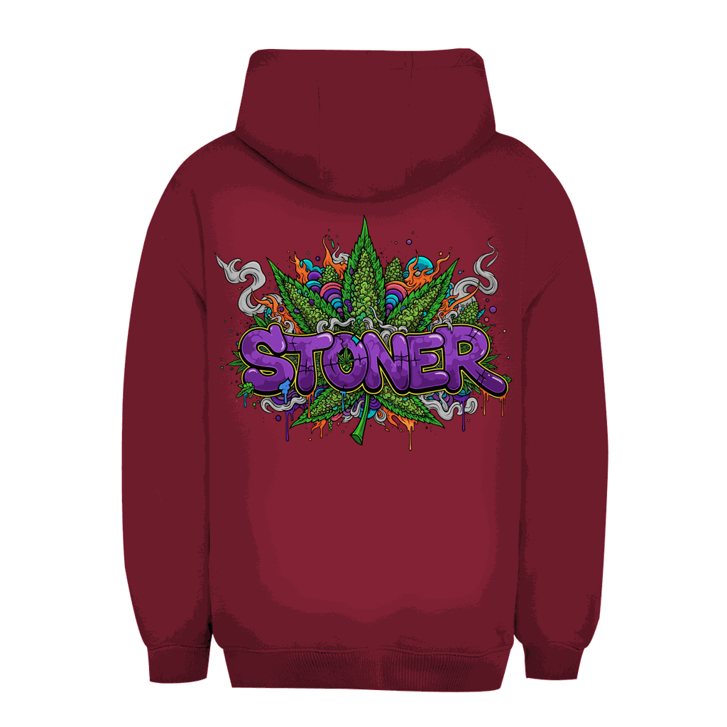 Unisex Oversize Hoodie mit Stoner Graffiti Art und nachhaltigem Baumwollmix